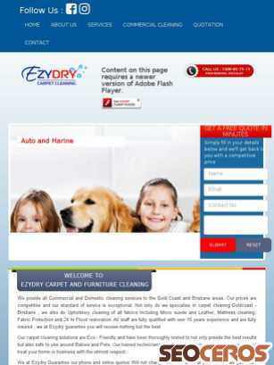 ezydry.com.au tablet Vista previa