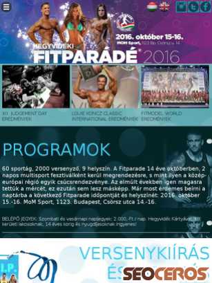 fitparade.hu tablet preview