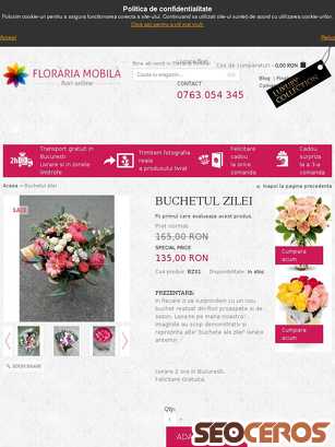florariamobila.ro/buchetul-zilei.html tablet előnézeti kép