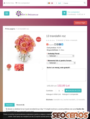 floriintimisoara.eu/13-trandafiri-roz tablet náhled obrázku