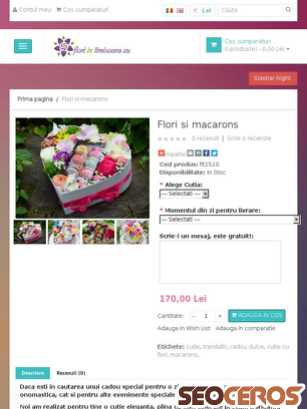 floriintimisoara.eu/cutie-cu-flori-si-macarons tablet prikaz slike