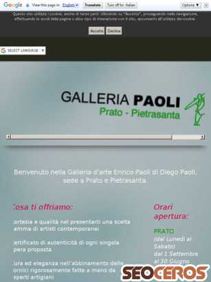 galleriapaoli.com tablet preview