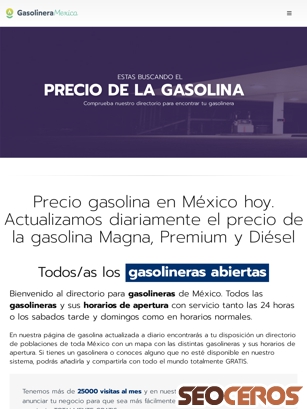 gasolineramexico.com tablet preview