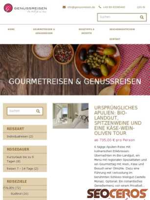 genussreisen.de/en/kulinarische-reisen-weltweit/topic/apulien-524 tablet előnézeti kép
