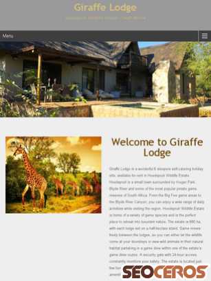 giraffelodge.co.za tablet náhled obrázku