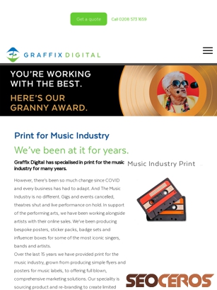 graffixdigital.co.uk/print-for-music-industry tablet previzualizare