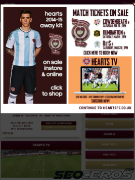heartsfc.co.uk tablet preview
