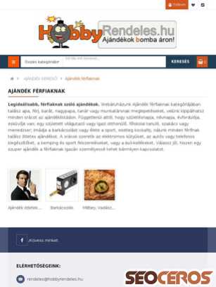 hobbyrendeles.hu/ajandek-kereso/ajandek-ferfiaknak tablet előnézeti kép
