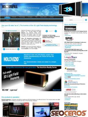 holografika.com tablet förhandsvisning