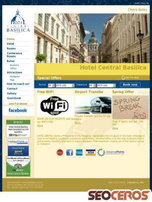 hotelcentral-basilica.hu tablet preview