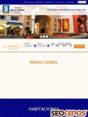 hotelmariaisabel.com.mx tablet vista previa