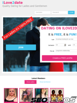 ilove2date.co.uk tablet preview
