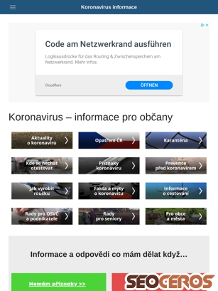 info-koronavirus.cz tablet náhľad obrázku