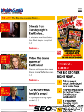 insidesoap.co.uk tablet preview