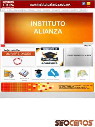 institutoalianza.edu.mx tablet Vista previa