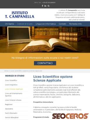 istitutocampanella.com/liceo-scienze-applicate tablet preview