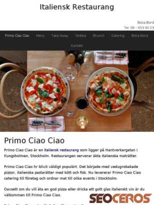 italienskrestaurang.com tablet förhandsvisning