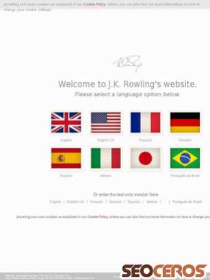 jkrowling.com tablet náhled obrázku