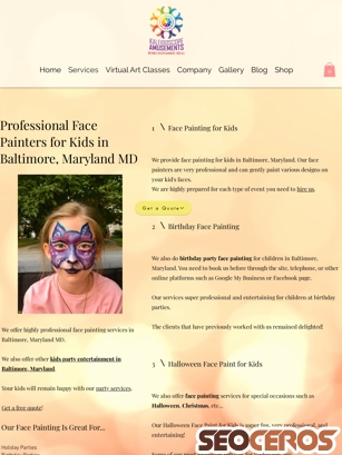 kaleidoscopeamusements.com/face-painting-baltimore-maryland tablet preview