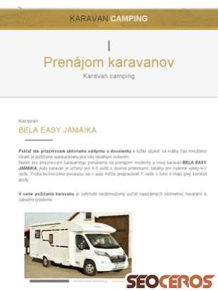 karavancamping.sk tablet Vista previa