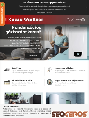 kazanwebshop.hu tablet előnézeti kép