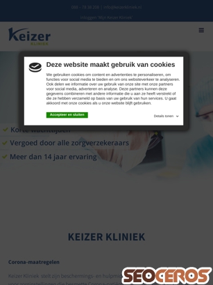 keizerkliniek.nl tablet förhandsvisning