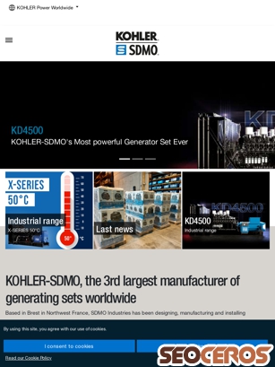 kohler-sdmo.com tablet förhandsvisning