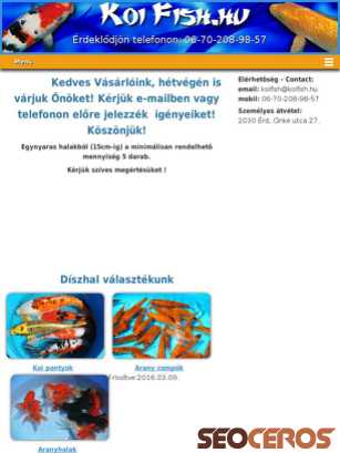 koifish.hu tablet Vista previa