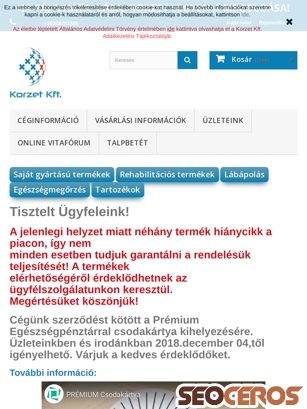 korzet.hu tablet előnézeti kép