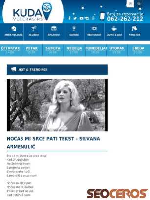 kudaveceras.rs/vesti/673/nocas-mi-srce-pati-tekst-silvana-armenulic tablet anteprima