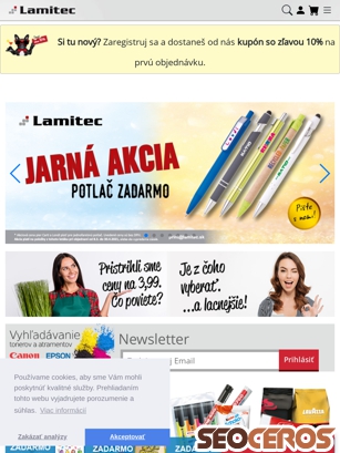 lamitec.sk tablet preview