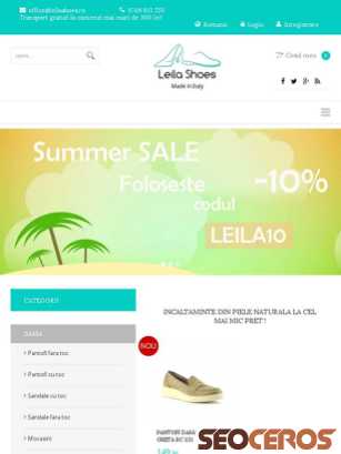 leilashoes.ro tablet preview