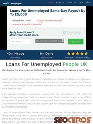 loans4unemployed.co.uk tablet vista previa