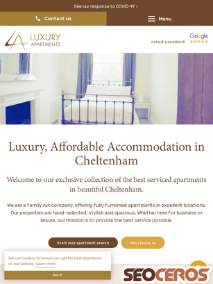 luxury-serviced-apartments.co.uk tablet preview