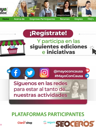 mayoconcausa.com tablet preview
