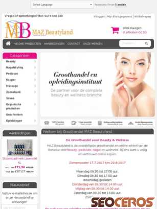 mazbeautyland.nl tablet Vista previa