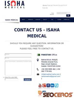 medical-isaha.com/en/contact-us tablet prikaz slike