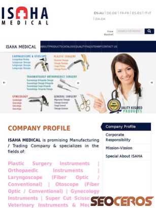 medical-isaha.com/en/information/company-profile tablet előnézeti kép