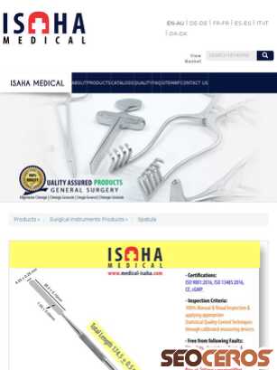 medical-isaha.com/en/product-details/general-surgery-surgical-instruments/spatula/Spatula-174.5mmlength-with-tip4.25mmby1.05mm/558 tablet preview
