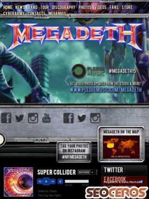 megadeth.com tablet previzualizare