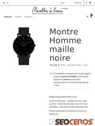 menthe-a-leau.fr/fr/collection-montre/181-montre-montre-homme-maille-noire tablet obraz podglądowy