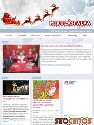 mikulasfalva.com tablet Vista previa