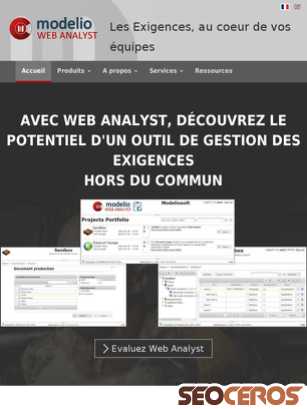modelio-webanalyst.com/fr tablet preview