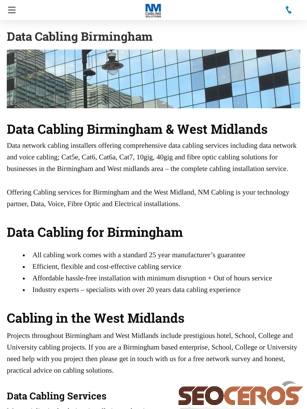nmcabling.co.uk/data-cabling-birmingham tablet preview