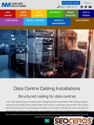 nmcabling.co.uk/services/data-centres tablet preview