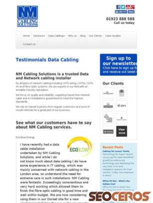 nmcabling.co.uk/testimonials tablet preview