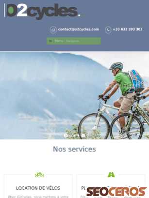 o2cycles.com/fr tablet förhandsvisning