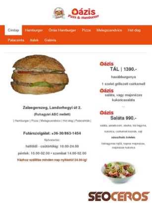 oazisburger.hu tablet preview