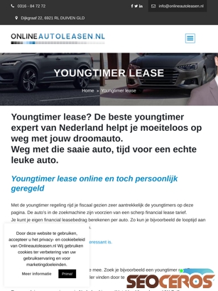 onlineautoleasen.nl/youngtimer-lease tablet previzualizare