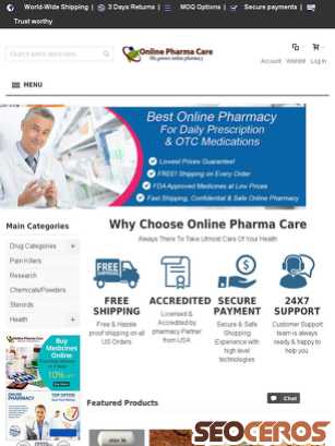 onlinepharmacare.com tablet 미리보기